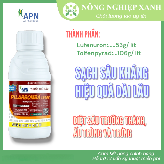 PILARBOMBA 159SC - Chế phẩm Trừ sâu Phổ rộng thế hệ mới, khắc phục sâu kháng (Sản phẩm của APN)